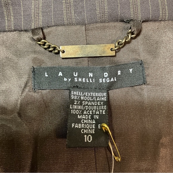 Laundry by Shelli Segal Brown Pinstripe Blazer - Picture 4 of 6